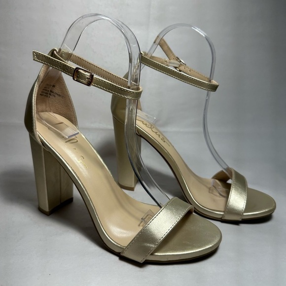 LULU’S Taylor Gold Ankle Strap Heels in US 6.5 sandals open toe date black tie - Picture 4 of 16